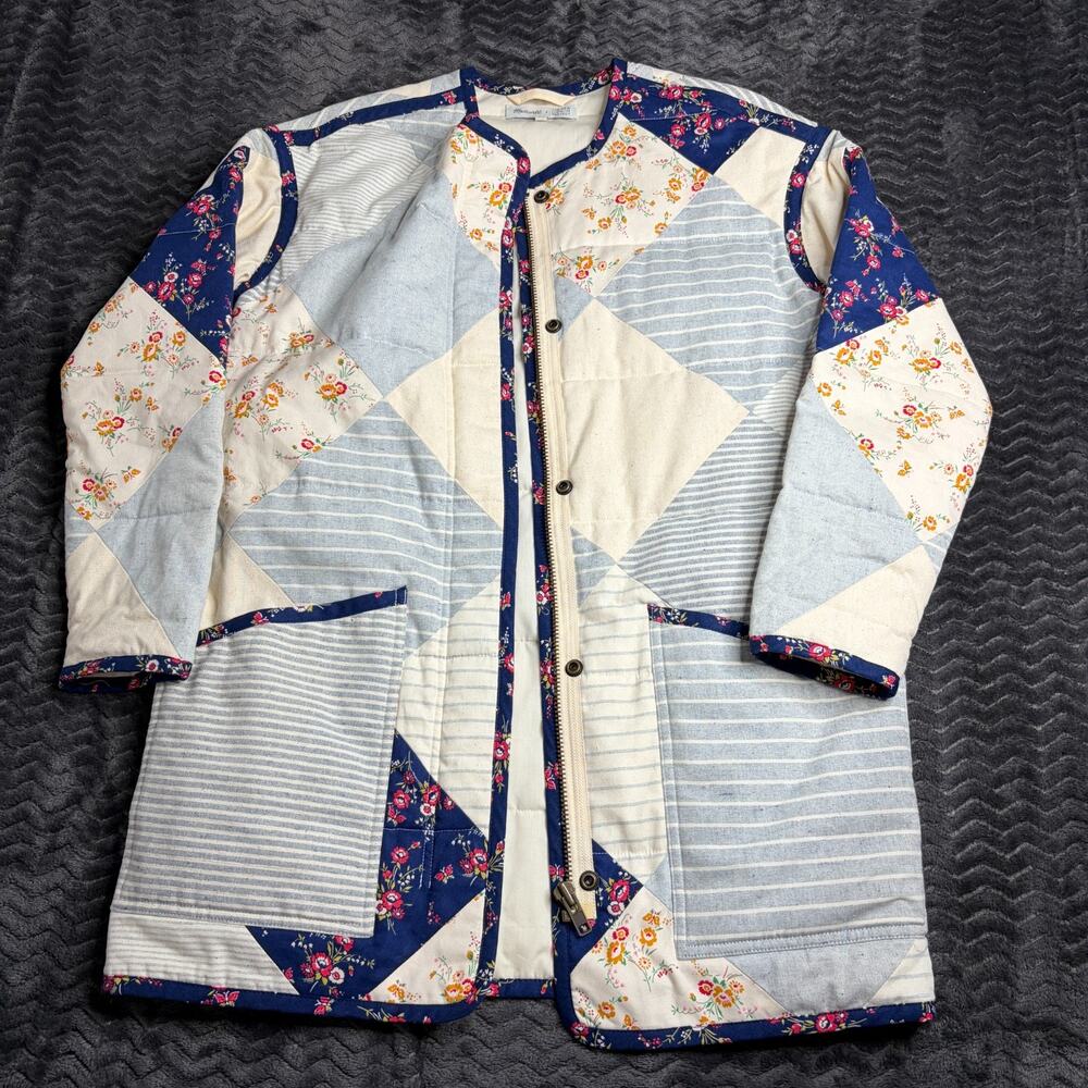 Madewell X The New Denim Project Womens Size 2XS Patchwork Cocoon Coat Oversized